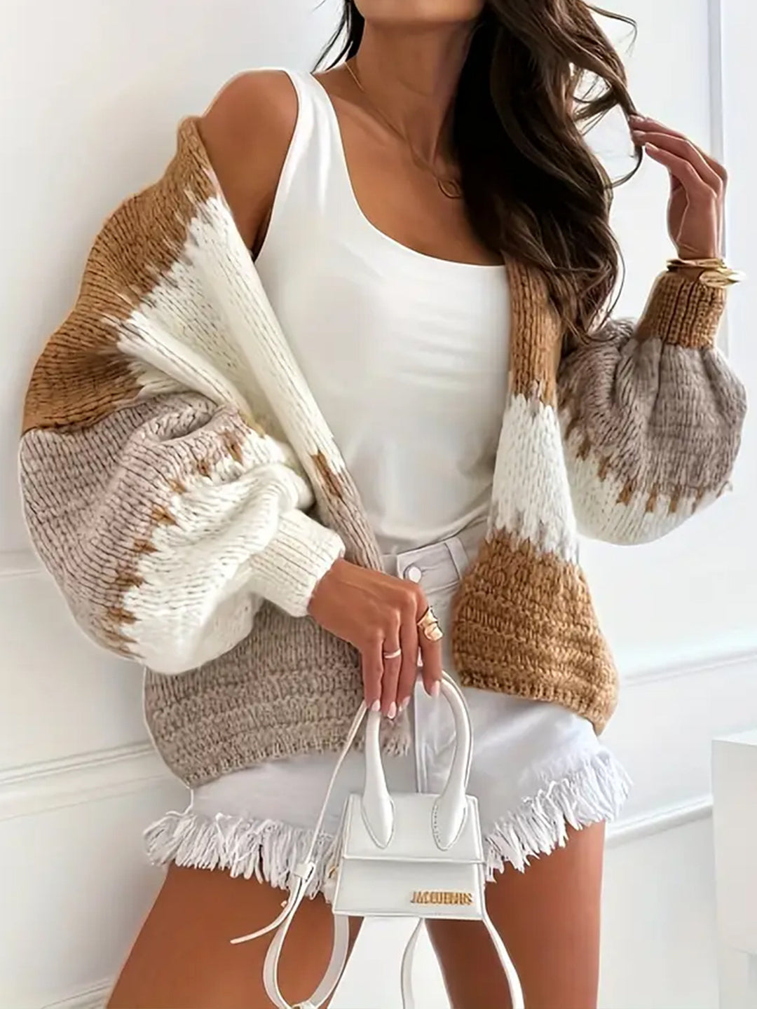 Damen farbenfroher Strickcardigan Heidi-Mode