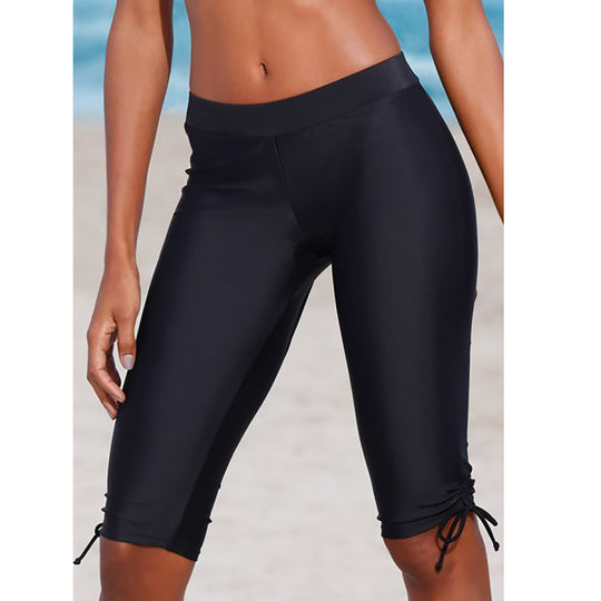 Damen Sportliche Radlerhose mit dekorativen Schnürdetails Heidi-Mode