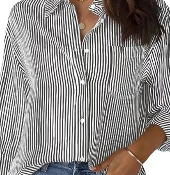 Damen Knotenhemden mit gestreiftem Design und modernem Schnitt Heidi-Mode