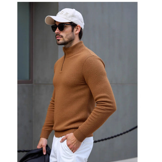 Herren Rollkragenpullover mit modernem Strukturdesign Heidi-Mode