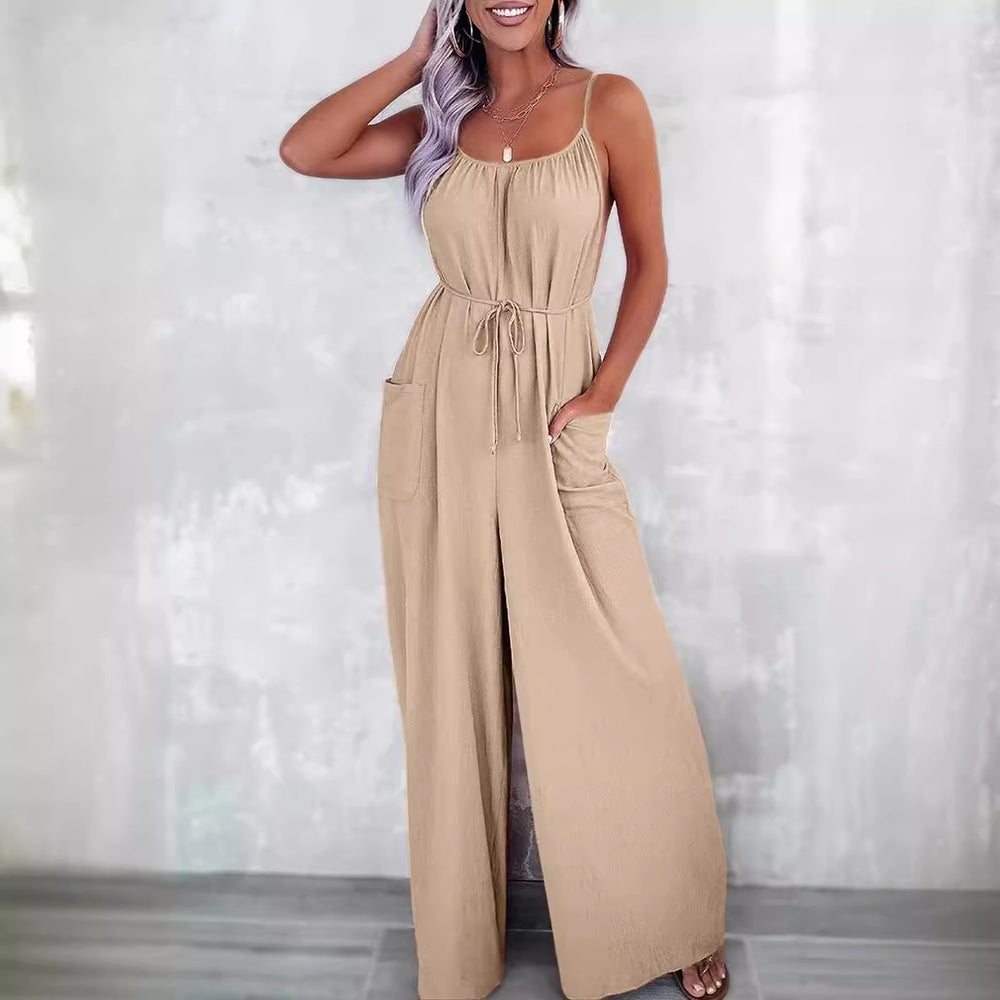 Damen Jumpsuit mit Schlaufen-Details und Taschen Heidi-Mode