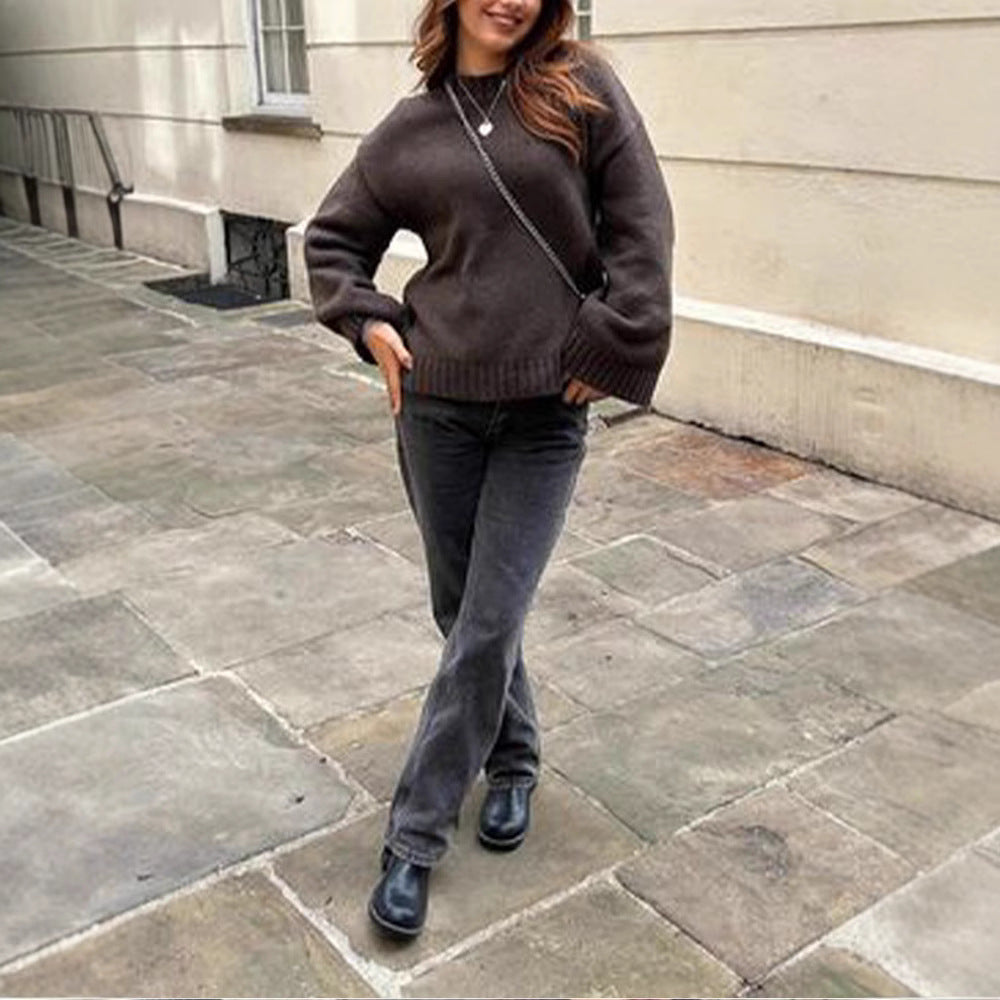 Damen Oversized Pullover aus weicher Strickware Heidi-Mode