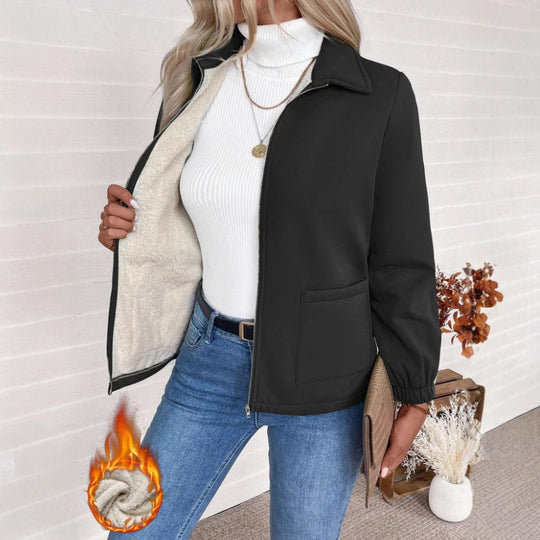 Damen Freizeitjacke mit Frontreißverschluss und praktischen Taschen Heidi-Mode