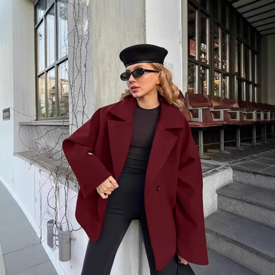 Damen Modische Wickeljacke aus hochwertigem Material mit taillierbarem Gürtel Heidi-Mode