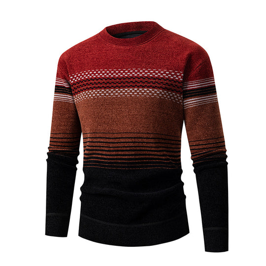Herren modischer Pullover mit einzigartigem Strukturdesign und mehrfarbigem Muster Heidi-Mode