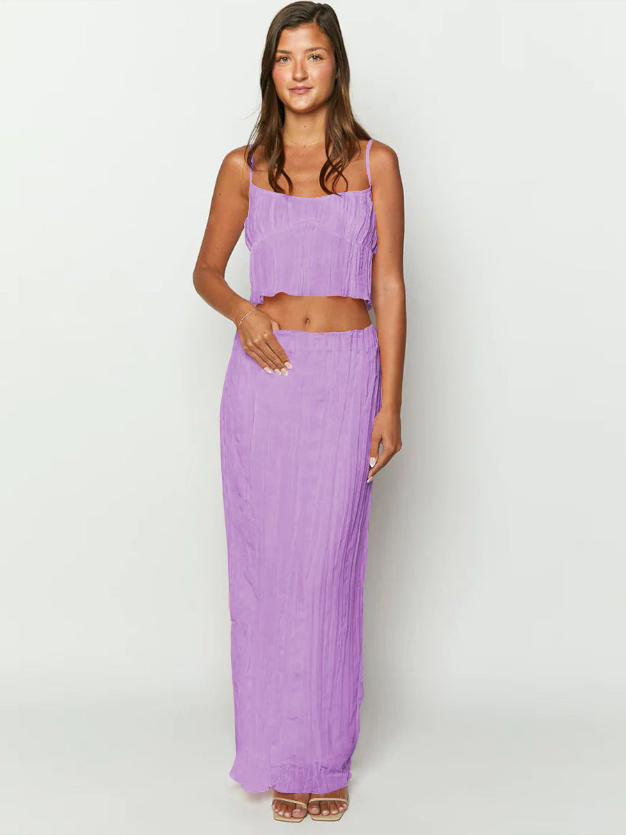 Damen elastisches Chiffon Maxikleid mit modischem Schößchen und verführerischem Design Heidi-Mode