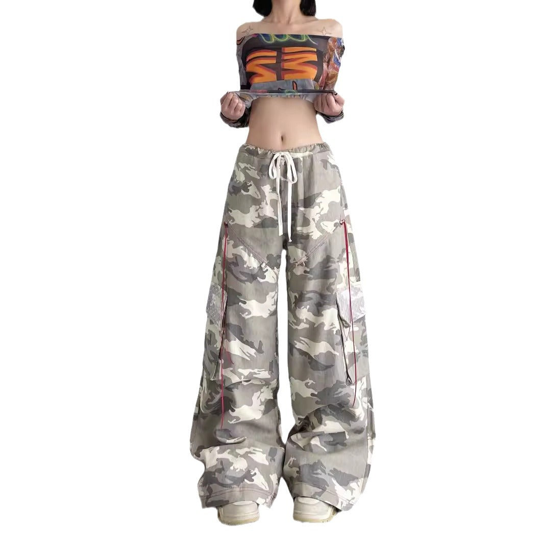 Damen Cargo-Hose im lässigen Oversized-Schnitt mit modischem Camouflage-Design Heidi-Mode