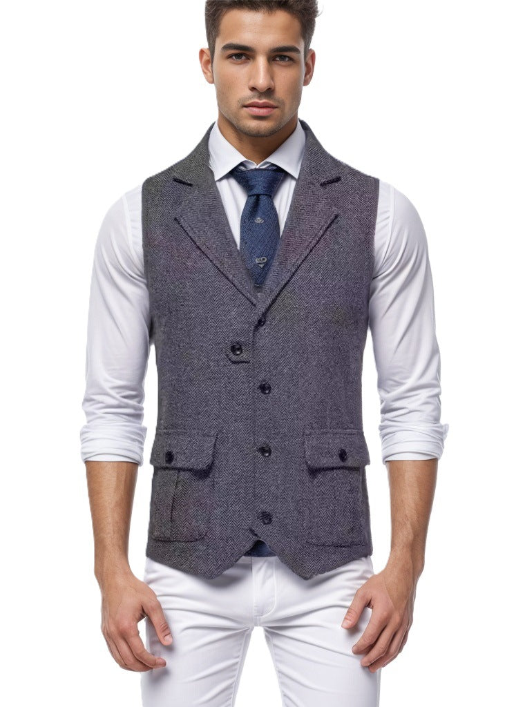 Herren elegante Weste im Hahnentrittmuster Heidi-Mode