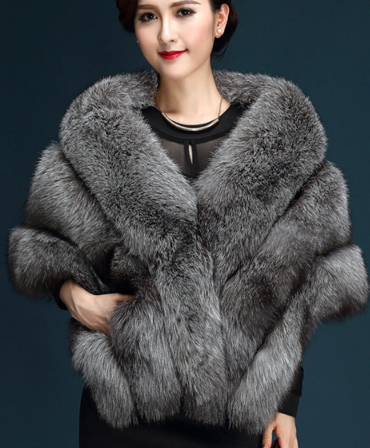 Damen Elegante Kunstpelz-Stola mit voluminösem Schnitt Heidi-Mode