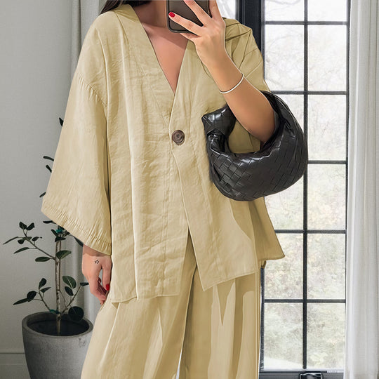 Damen Elegante Kimono-Jacke mit weiten Ärmeln und lockerer Passform Heidi-Mode