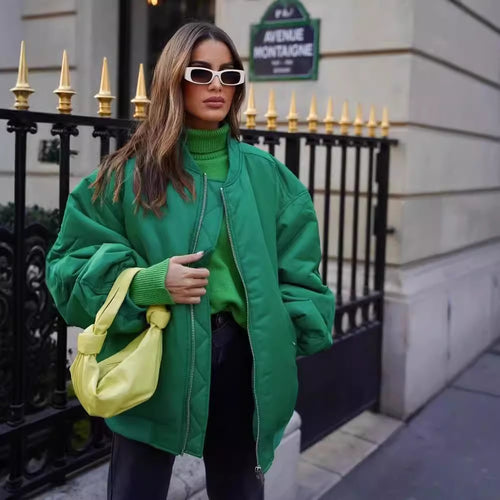 Damen modische Bomberjacke mit praktischen Taschen und hochgeschlossenem Kragen Heidi-Mode
