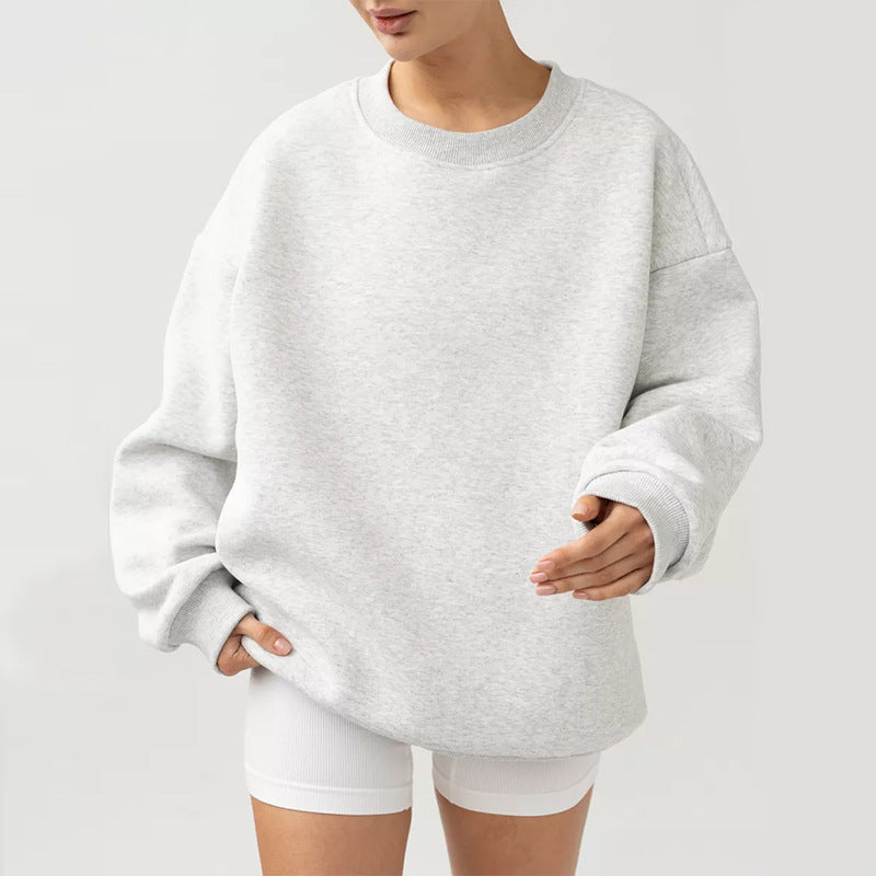 Damen Oversized Sweatshirt mit lässigem Schnitt und elastischen Bündchen Heidi-Mode