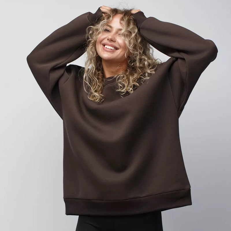 Damen lässiges Over-Sized Sweatshirt mit Oversized-Schnitt und weichen Baumwollmaterialien Heidi-Mode
