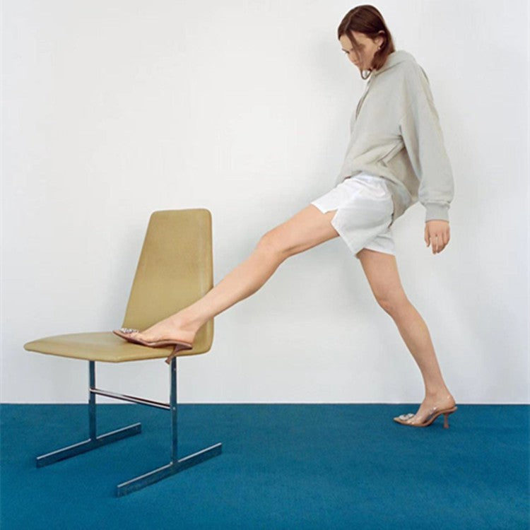 Damen elegante transparente High Heels mit funkelndem Schmuck-Detail Heidi-Mode