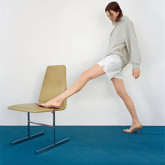 Damen elegante transparente High Heels mit funkelndem Schmuck-Detail Heidi-Mode