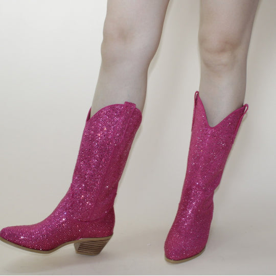 Femme Glitzernde Western-Stiefeletten Heidi-Mode