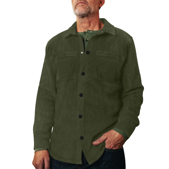 Herren Cord-Jacke mit praktischen Brusttaschen und modernem Schnitt Heidi-Mode