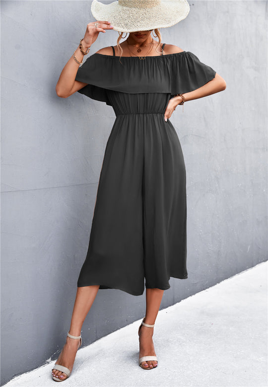 Damen eleganter Jumpsuit mit Off-Shoulder Design und lässigem Schnitt Heidi-Mode