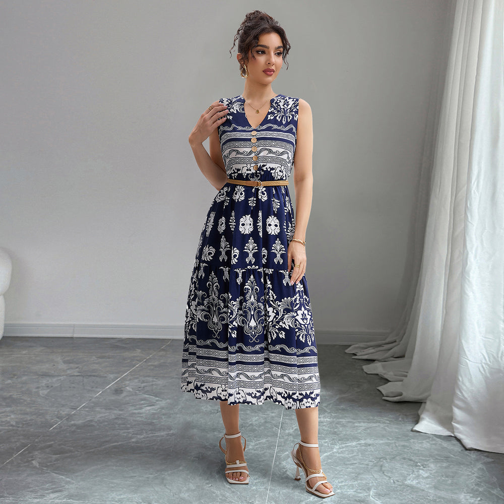 Damen Midikleid mit floralen Mustern Heidi-Mode