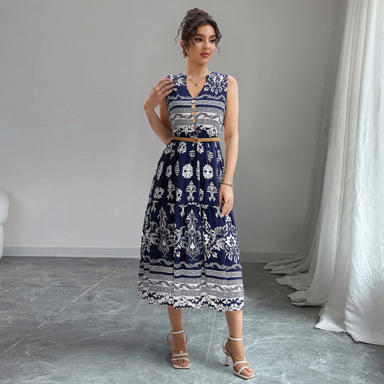 Damen Midikleid mit floralen Mustern Heidi-Mode