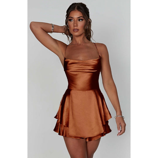 Damen Sexy Minikleid mit schwingendem Saum Heidi-Mode