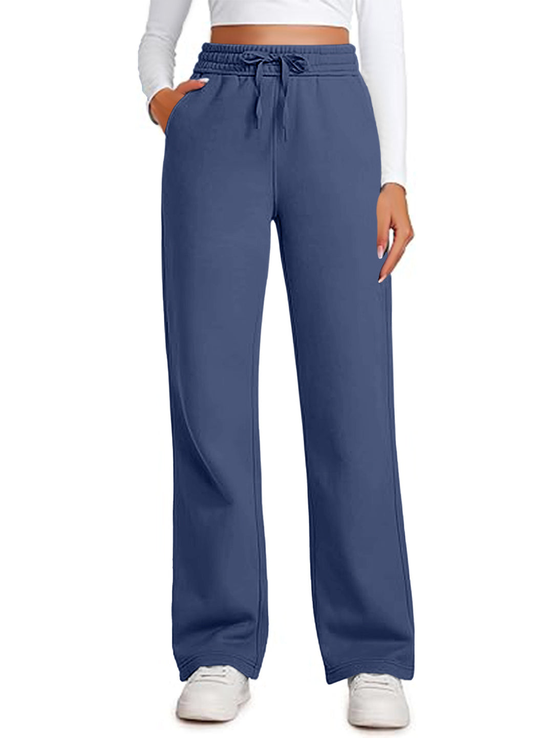 Damen Lässige Freizeithose mit weitem Schnitt und elastischem Bund Heidi-Mode