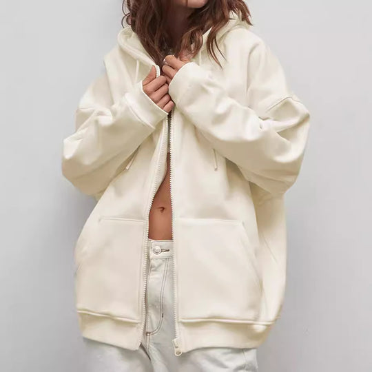 Damen Kuschelige Zip-Hoodie mit Oversized-Schnitt Heidi-Mode