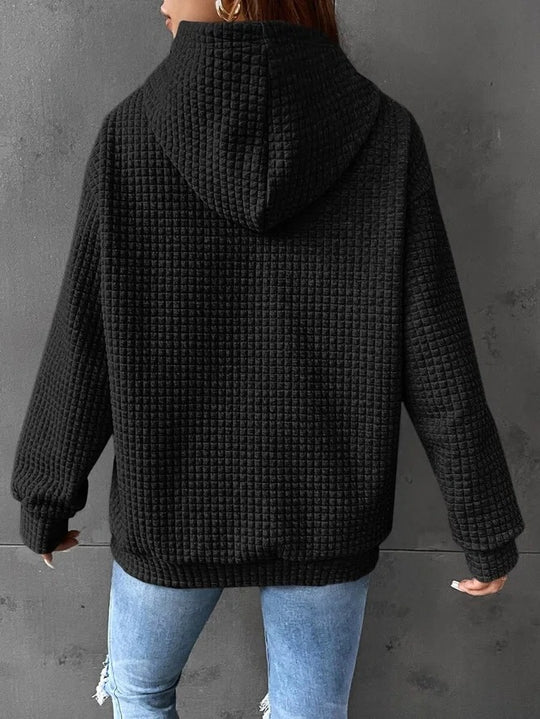 Damen Kapuzensweatshirt mit strukturiertem Design Heidi-Mode