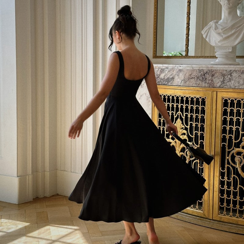 Damen Elegantes Maxikleid mit traumhaftem A-Linien Schnitt und schickem Quadrat-Ausschnitt Heidi-Mode