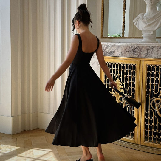 Damen Elegantes Maxikleid mit traumhaftem A-Linien Schnitt und schickem Quadrat-Ausschnitt Heidi-Mode