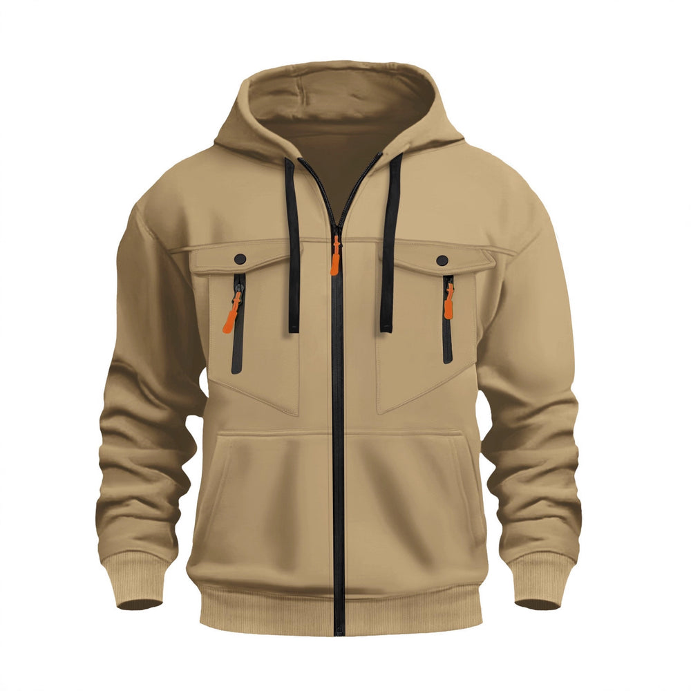 Herren Funktionale Kapuzenjacke mit praktischen Reißverschlusstaschen Heidi-Mode