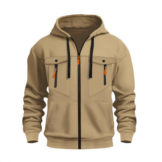 Herren Funktionale Kapuzenjacke mit praktischen Reißverschlusstaschen Heidi-Mode