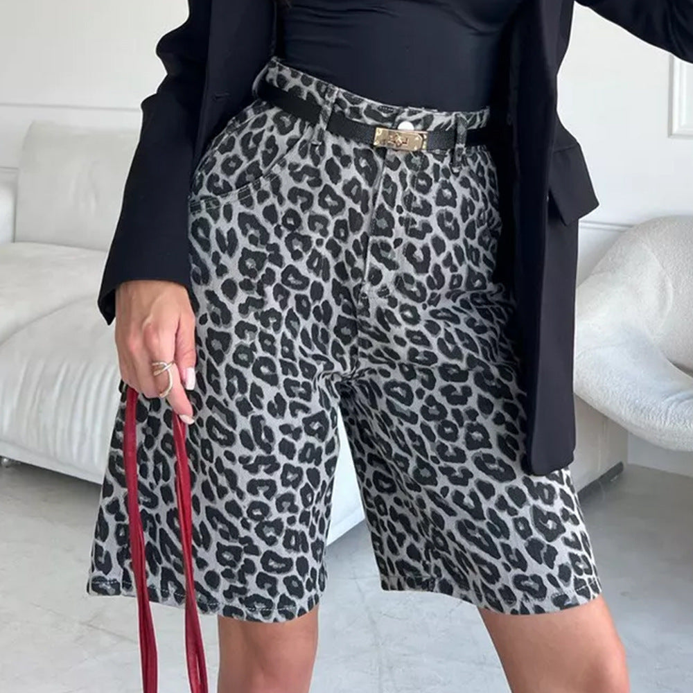 Damen Leopardenmuster Shorts Heidi-Mode