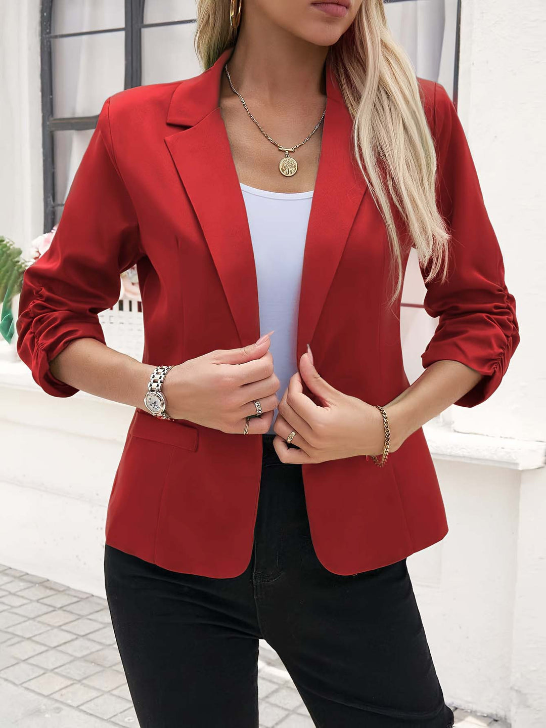 Damen zeitloser Blazer mit legerem Schnitt Heidi-Mode