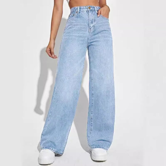 Damen Weit geschnittene Jeans im Vintage-Stil Heidi-Mode