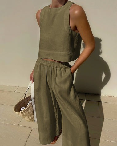 Femme Entspanntes Fit Leinen Co-Ord Set Heidi-Mode