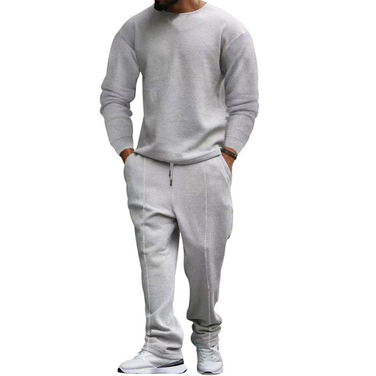 Herren lässiges Sweatshirt und Jogginghose Set mit strukturiertem Stoff Heidi-Mode