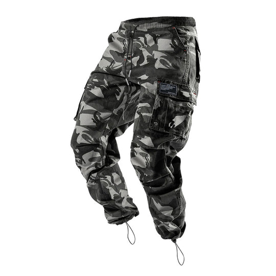 Herren Cargo-Hose mit multifunktionalen Taschen und verstellbarem Kordelzug Heidi-Mode