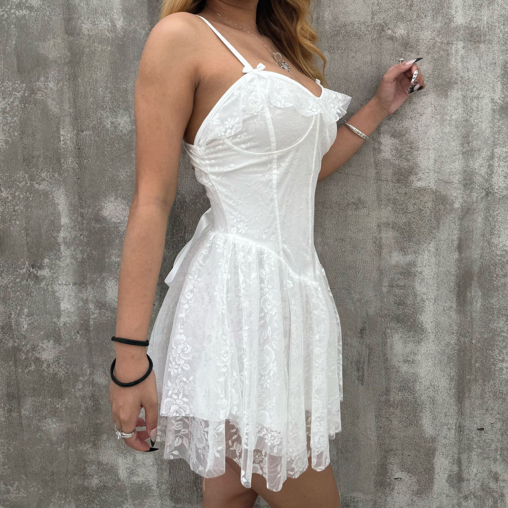 Damen Blumiges Spitzenkleid Heidi-Mode