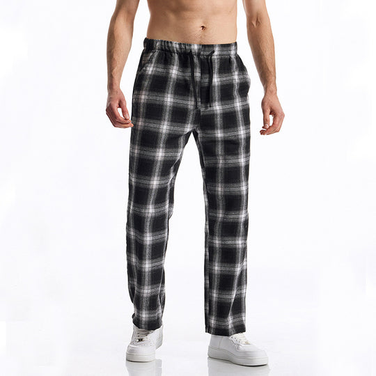 Herren bequeme Freizeithose mit Karomuster Heidi-Mode