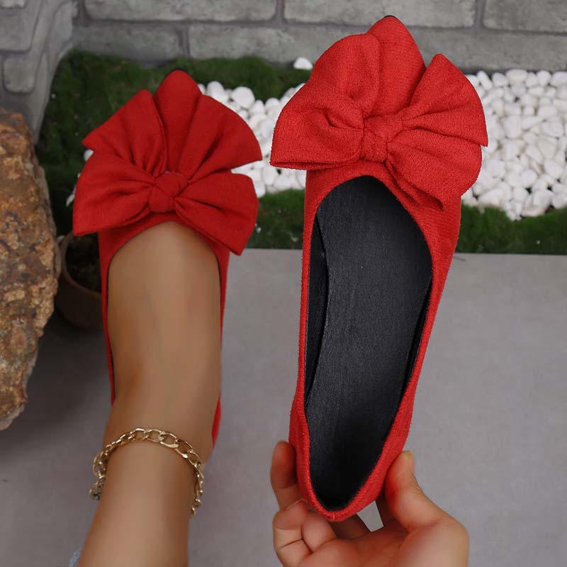 Flache Schuhe mit spitzer Zehenpartie