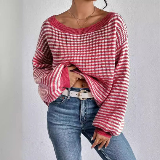 Damen lässiger Strickpullover Heidi-Mode