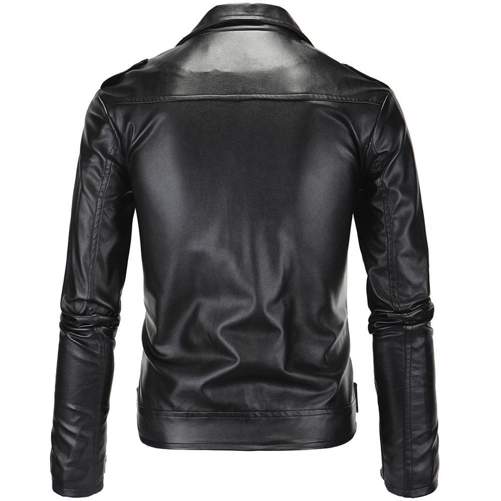 Herren stylische Bikerjacke aus hochwertigem Kunstleder Heidi-Mode
