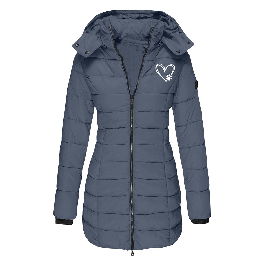 Damen gesteppte Winterjacke mit abnehmbarer Kapuze Heidi-Mode