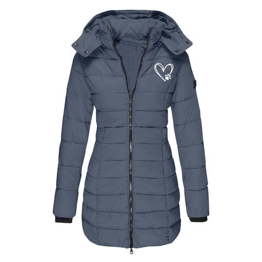 Damen gesteppte Winterjacke mit abnehmbarer Kapuze Heidi-Mode