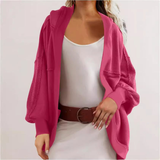 Damen lässige Kapuzenjacke mit strukturierter Oberfläche Heidi-Mode