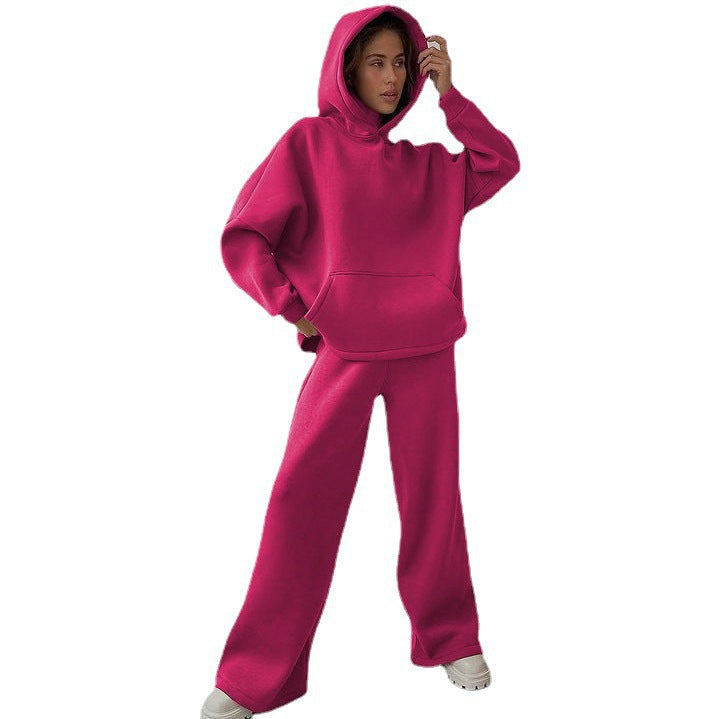 Damen Lässiger Kapuzenpullover und weit geschnittene Jogginghose Set Heidi-Mode