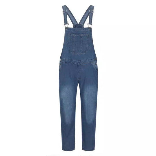 Herren Jeanslatzhose im urbanen Vintage-Stil mit praktischen Taschen Heidi-Mode