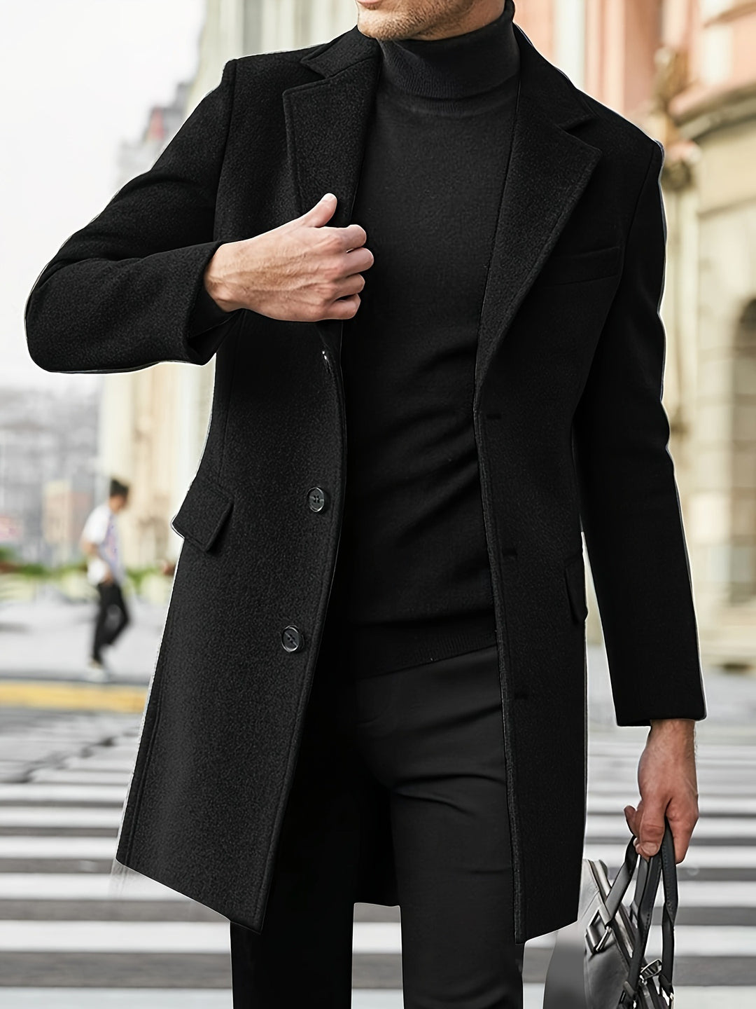 Herren eleganter Wollmantel im klassischen Schnitt Heidi-Mode