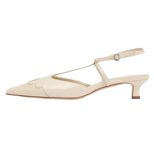 Femme Spitz-Zehen Slingback Schuhe mit künstlerischem Ausschnitt-Design Heidi-Mode